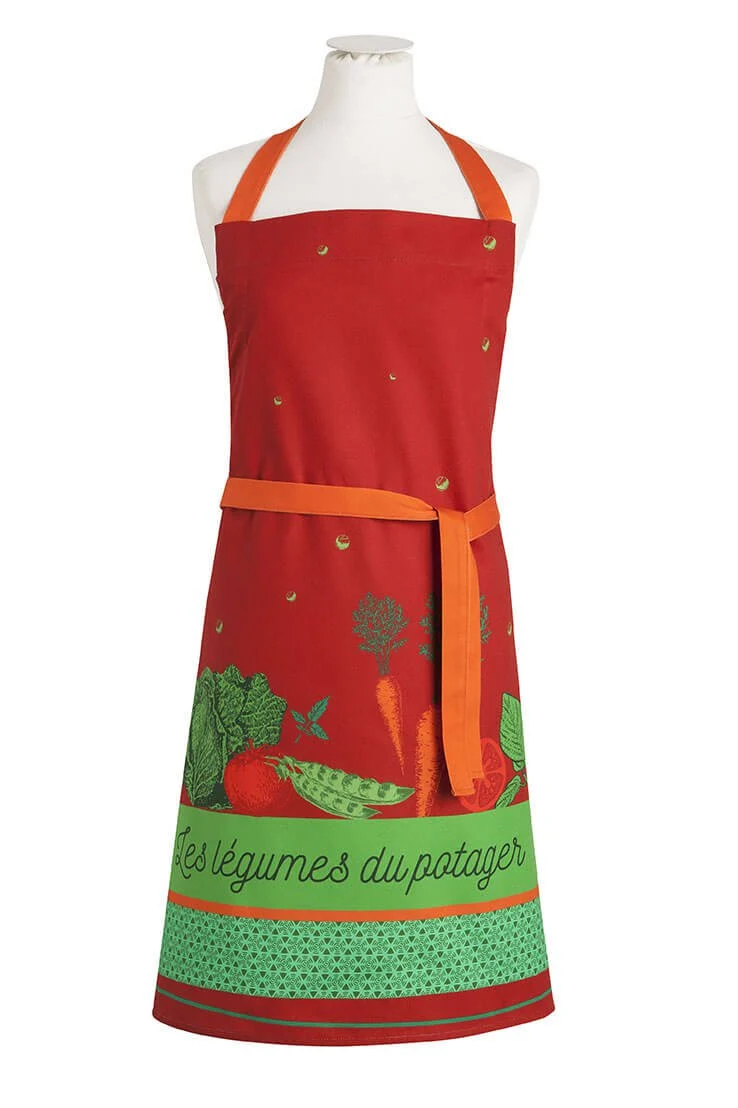 Schürze 76x85 cm LEGUMES DU POTAGER Grün, Rot