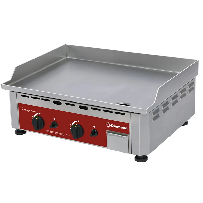 Profi Gas-Griddleplatte 60 cm , Edelstahl , 2 Heizzonen, FTG-60/XC