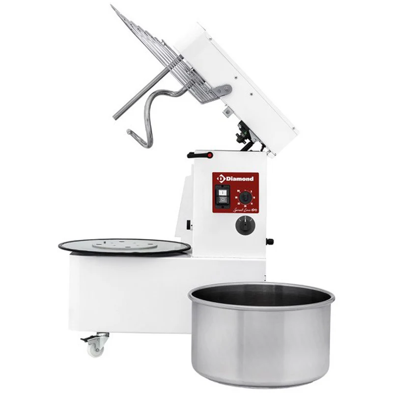 Profi Spiralkneter 42 L , 32 kg Teig , Kippkopf & abnehmbarer Kessel, FD42AL/T2V-L-230/3-