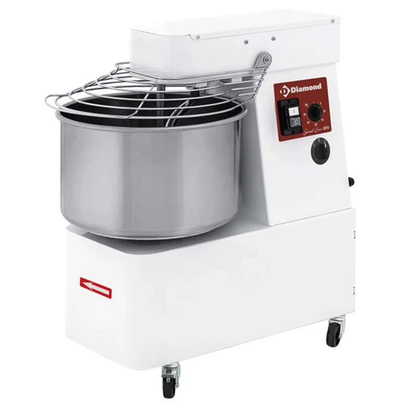 Profi Spiralkneter 42 Liter , 32 kg Teig , 2 Gänge & Timer , fahrbar, FD42/T2V-S