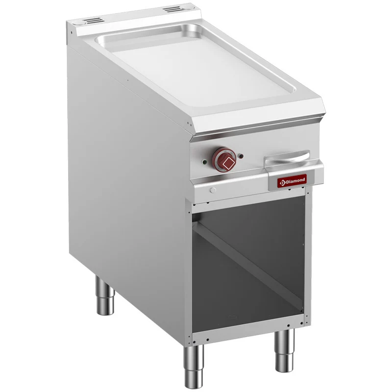 Profi Elektro-Griddleplatte , Glatt & Hartverchromt , 40 cm , Offener Unterbau, E9/PLCA4-N