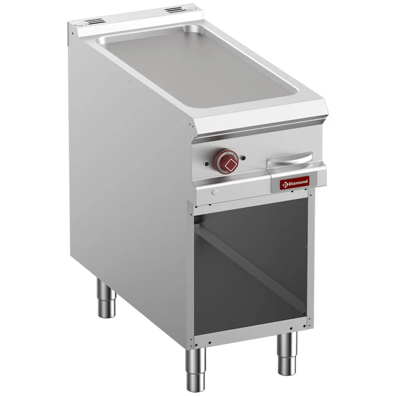 Elektro Bratplatte glatt , 40 cm , Standgerät mit offenem Unterbau, E9/PLA4-N
