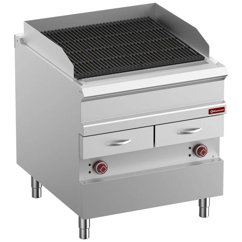 Profi Elektro-Wassergrill 80cm , 2 Heizzonen , Gusseisenrost, E9/GVQA8-N