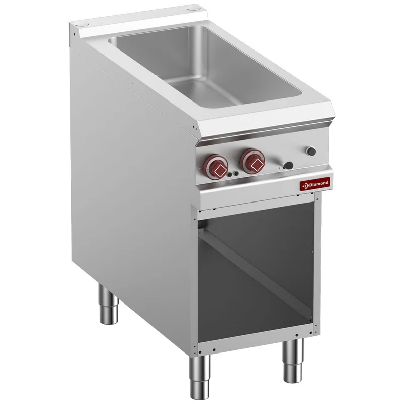 Bain-Marie Elektro , Standgerät 400mm für 4x GN 1/3 , Offener Unterbau, E9/BMA4-N