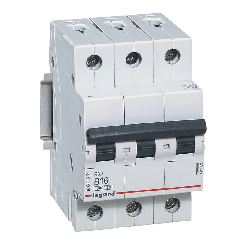 Legrand 419169 MCB RX³ 3P 16A Curve B 6kA DIN Rail