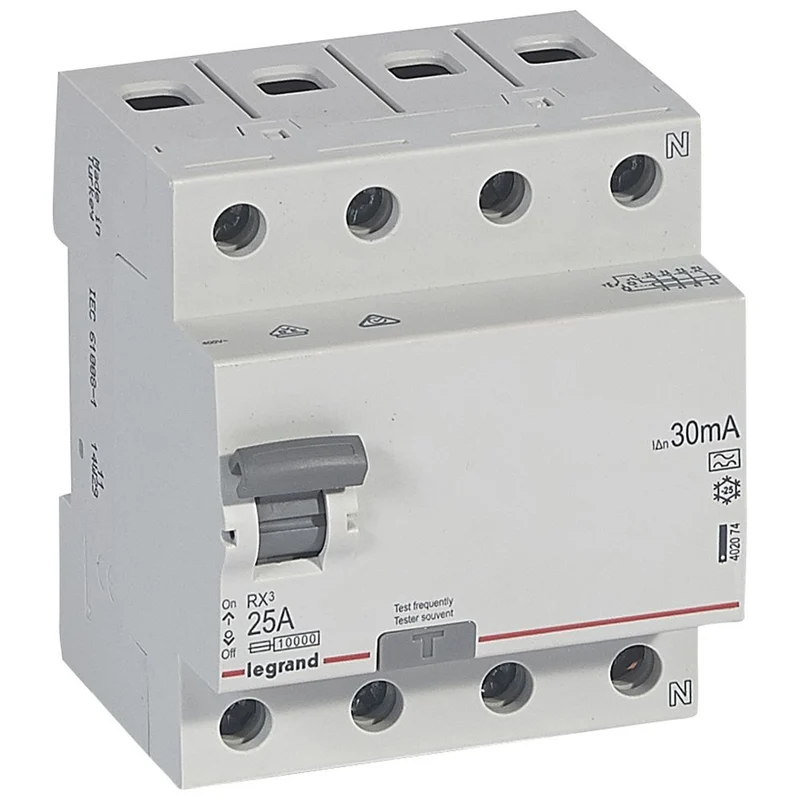Legrand 402074 RCD RX³ 4P 25A 30mA Type A DIN Rail