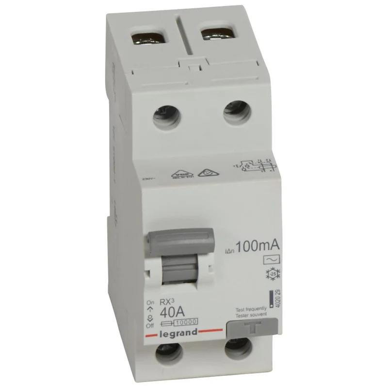 Legrand 402029 RCD RX³ 2P 40A 100mA Type AC DIN Rail