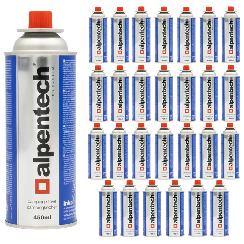 Alpentech-Gaskartusche 433 ml, gemäß Norm EN 417, Isobutan, EPS-System, IK 301, 28 Stück