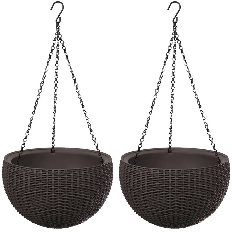 Hängepflanzgefäß Keter Sphere Planter, Farbe: Braun, 2 Stück