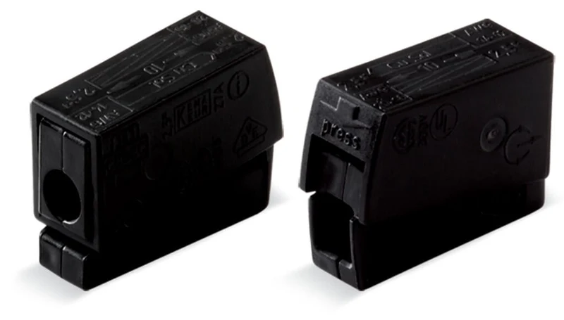 WAGO 224-104 Lighting Connector 1-Pole 2.5mm² 24A Black Pack of 100