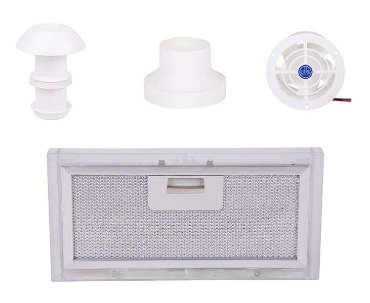 Abluft Set 4-teilig mit Dachschornstein, Ventilator, Adapter, Filter