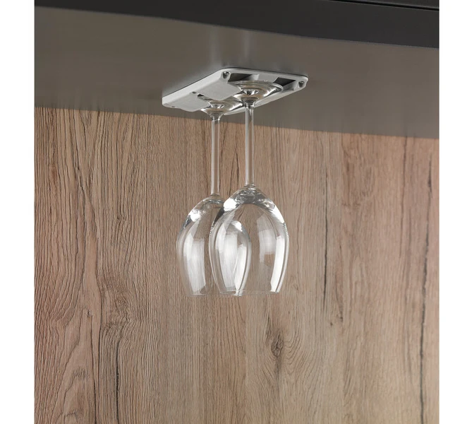 Stielglashalter 2er-Set – lichtgrau, für 2–3 Gläser bis Ø 78 mm