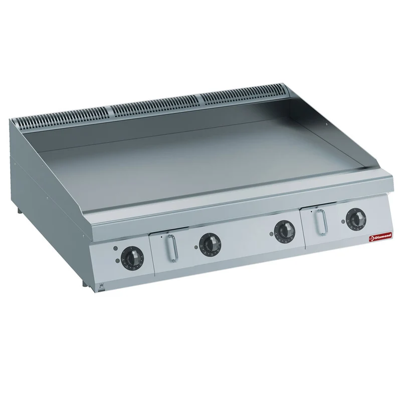 Profi Elektro-Griddleplatte 120 cm , Glatte Hartchrom-Bratfläche , 4 Heizzonen, E22/PLNC12-HP
