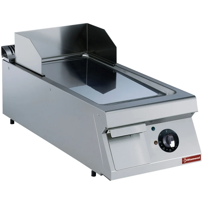 Profi Elektro-Griddleplatte 400mm – Glatte Hartchrom-Bratfläche, E22/PLCD4T-N