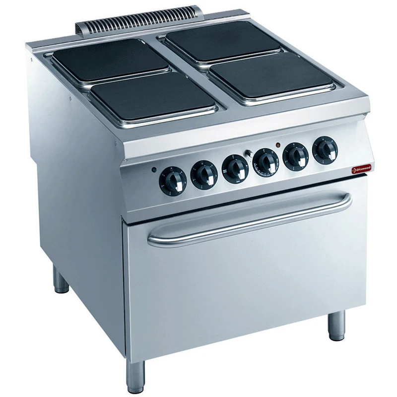 Elektro-Standherd 900 , 4 Kochplatten , GN 2/1 Elektrobackofen, E22/4PQF8-N