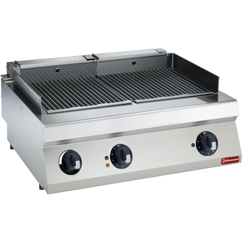 Profi Elektrogrill 800 mm , Tischgerät , 7,5 kW , Edelstahl, E17/GPLP2-HP