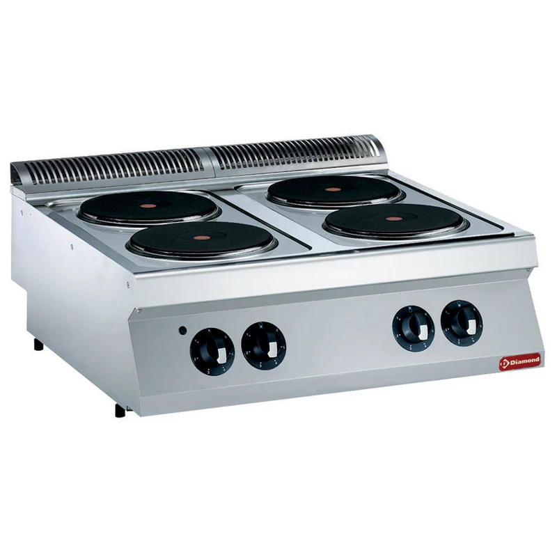 Profi Elektro-Plattenherd , 4 Kochplatten , Auftischgerät 80cm, E17/4P8T-230/3--N