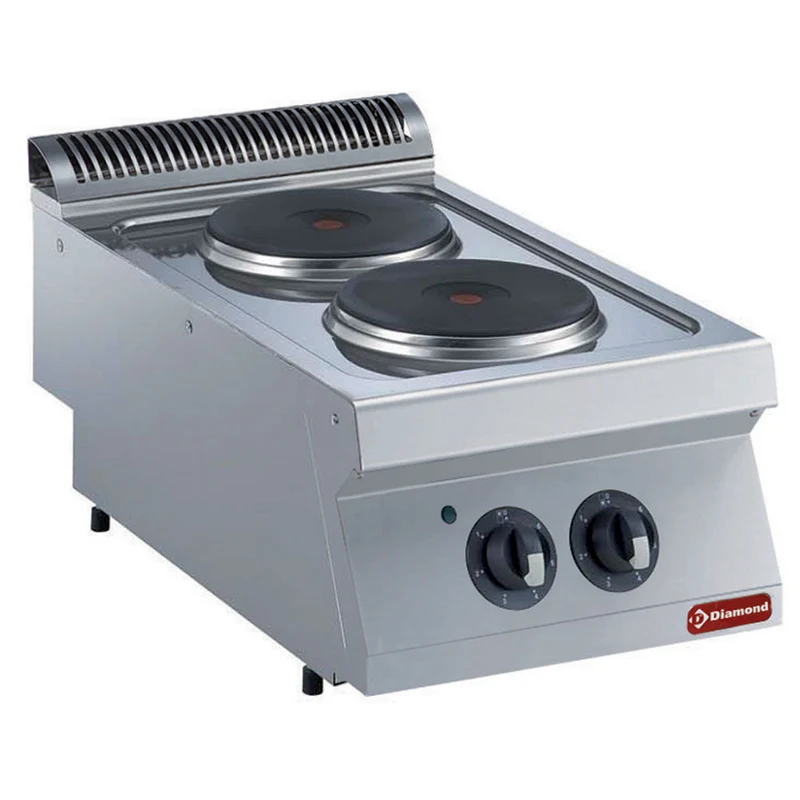 Gastro Plattenherd elektrisch , 2 Kochplatten Ø 230 mm , 5,2 kW, E17/2P4T-N