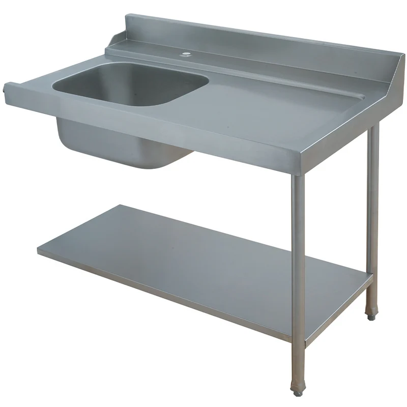 Zulauftisch rechts mit Spülbecken – 1200 mm, höhenverstellbar, DLV-D12