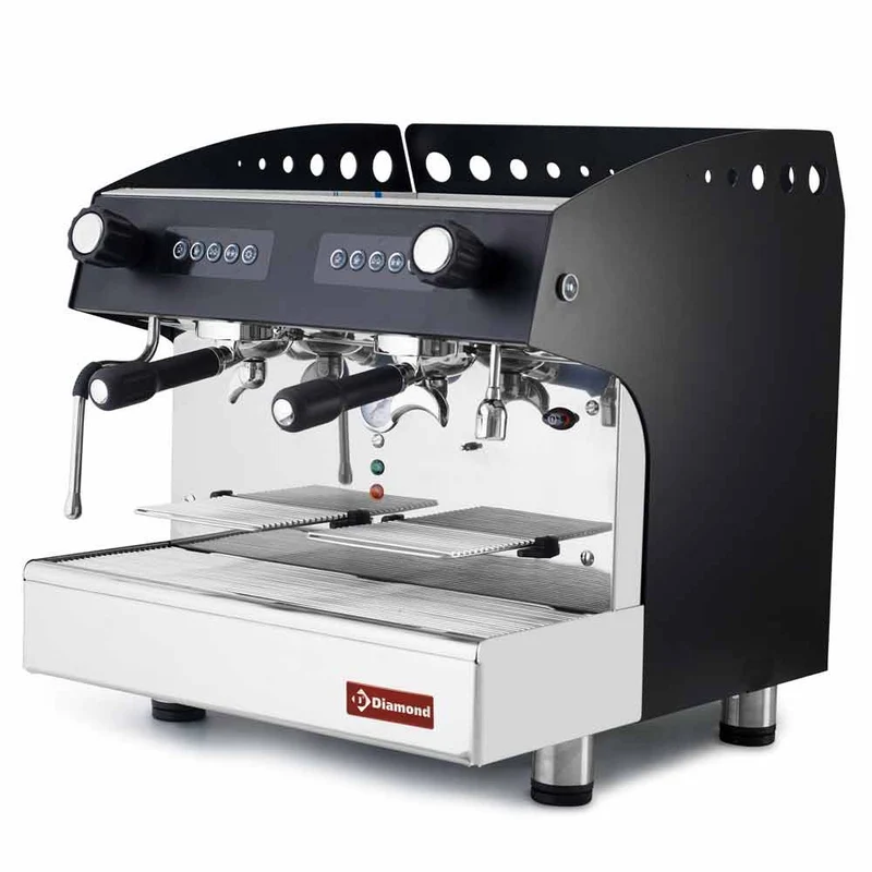 Profi Siebträgermaschine 2-gruppig, automatisch & kompakt, schwarz, COMPACT/2EB