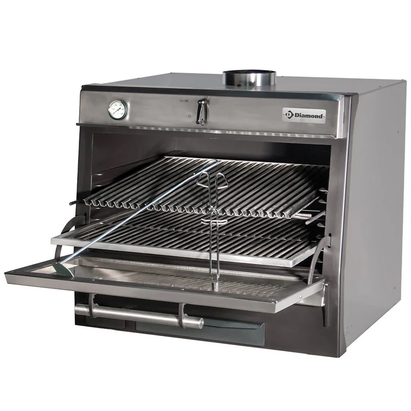 Profi Holzkohle-Grillofen Edelstahl , Tischgerät , 75 kg/h, CBQ-075/SS