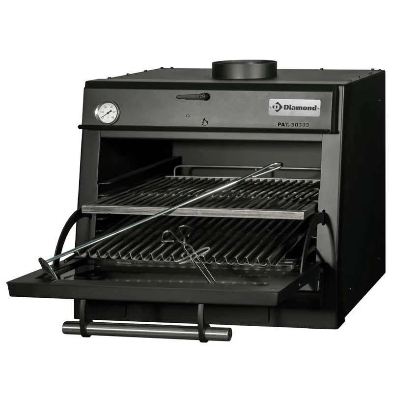 Gastro Holzkohleofen GN 1/1 , 60 kg/h , Tischmodell, CBQ-060/BK