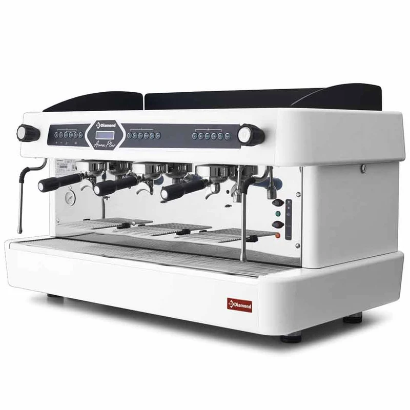 Siebträgermaschine 3-gruppig , Volumetrische Dosierung , Weiß, AROMA/3EW