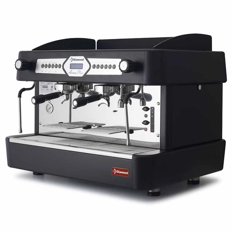 Professionelle Siebträgermaschine 2-gruppig, elektronisch mit Display, AROMA/2EB