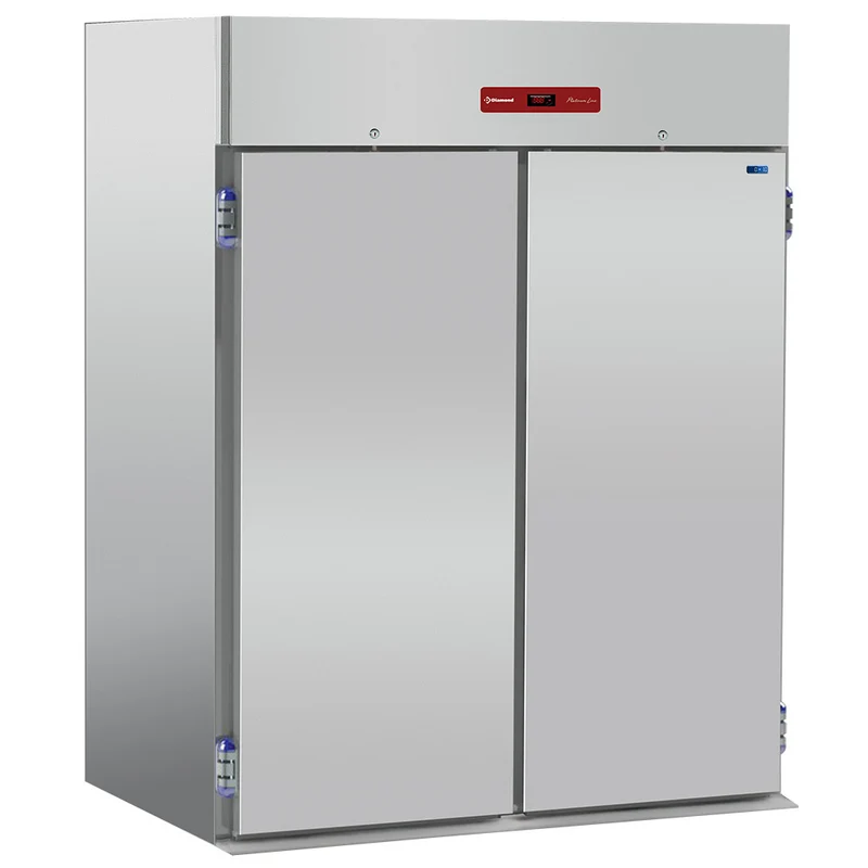 Profi Edelstahlkühlschrank für 2 Hordenwagen – GN 2/1 & EN 600x800, AR2N/H2-R2