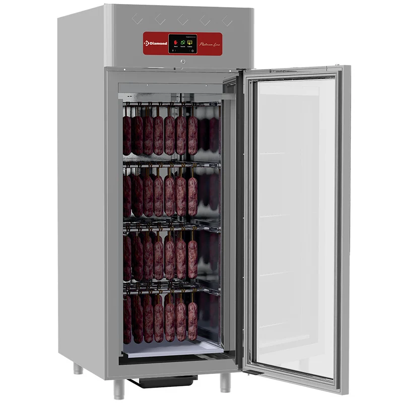 Fleischreifeschrank 850 L , Glastür , GN 2/1 , Edelstahl, AL4S/FGS