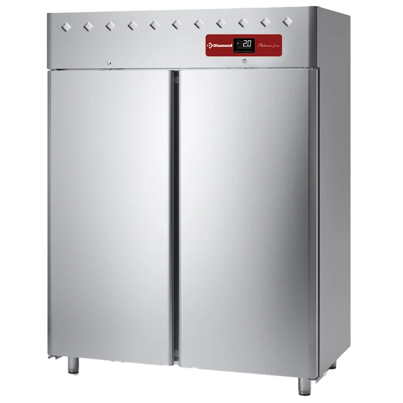 Profi Edelstahlkühlschrank 1400L , 2 Türen , GN 2/1 Edelstahl, AE2P/PL3