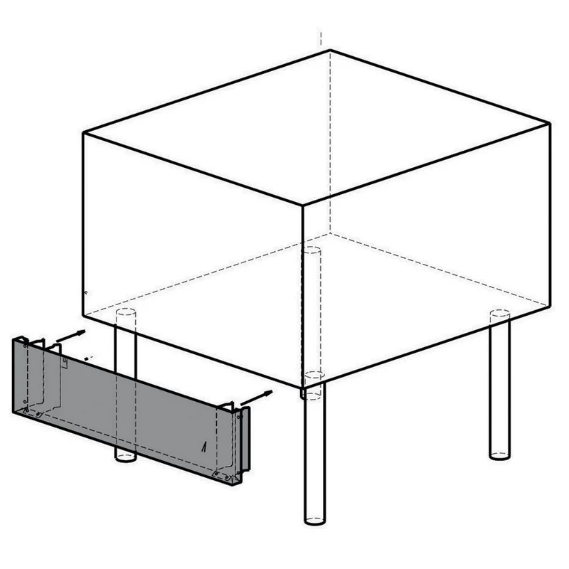 Frontblende für Gastronomie-Grill , Edelstahl , 800 mm, A22/PFG8