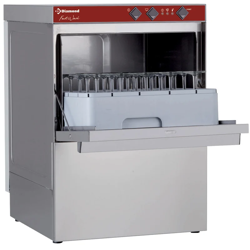 Gastro Spülmaschine 450x450 mm mit eingebautem Wasserenthärter, 046D/6-A