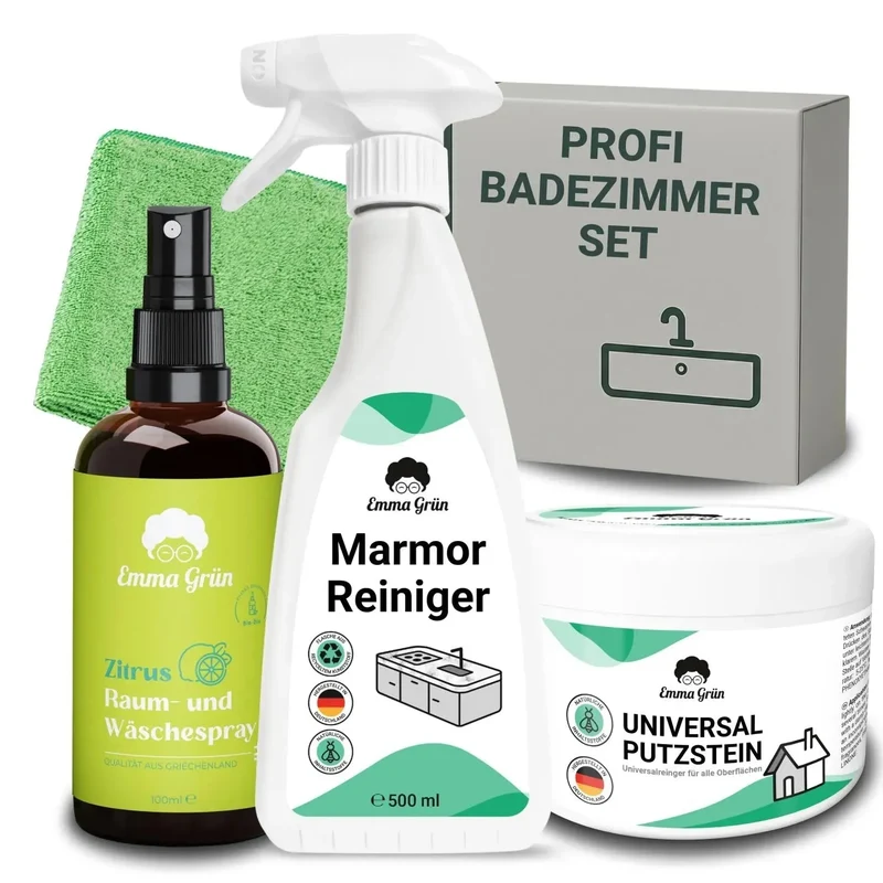 Bad reinigen Set mit Putzstein, Reiniger & Duftspray (1 x Set)
