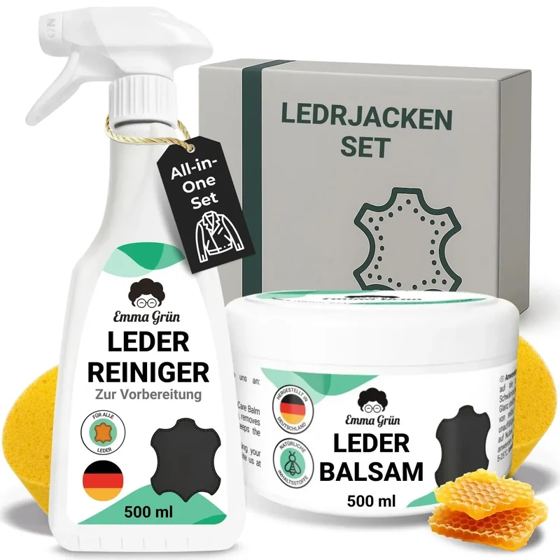 Lederjacke pflegen Set mit Reiniger & Balsam