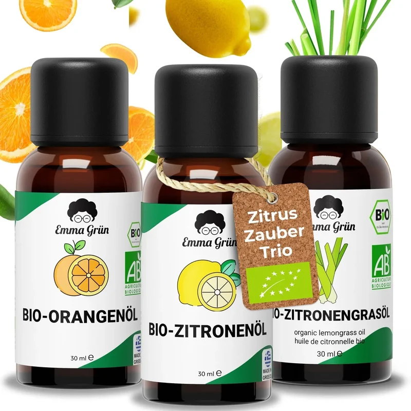 Zitrus Zauber Set mit Orangen-, Zitronen- & Lemongrasöl