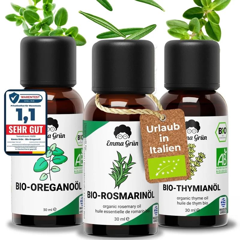 Urlaub in Italien Set mit Thymian-, Oregano- & Rosmarinöl