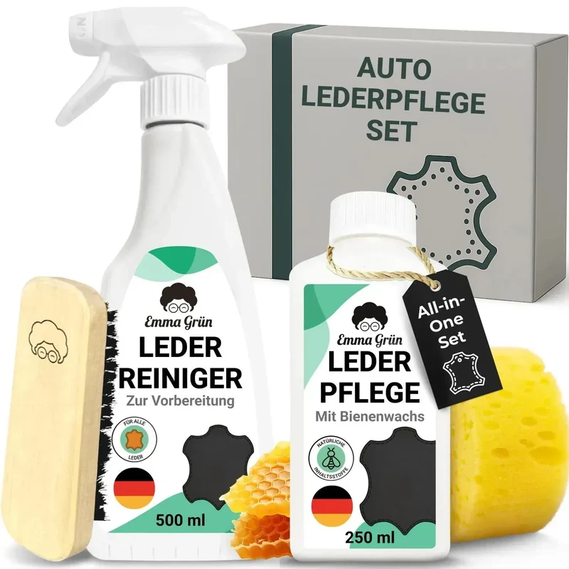 Lederpflege Auto Set mit Reiniger & Lotion (1 x Set)