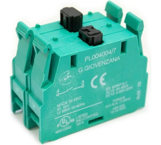 Giovenzana PL004010.S Contact Block 2NO Double-Speed 7N Screw