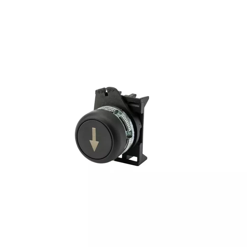 Giovenzana PPRN8BL/F Push Button Black Flush 22mm arrow black line