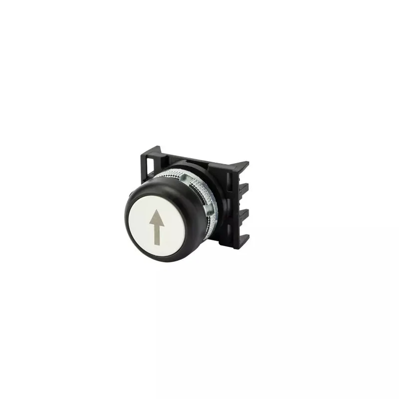 Giovenzana PPRN5BL/F Push Button White Flush 22mm arrow down black line