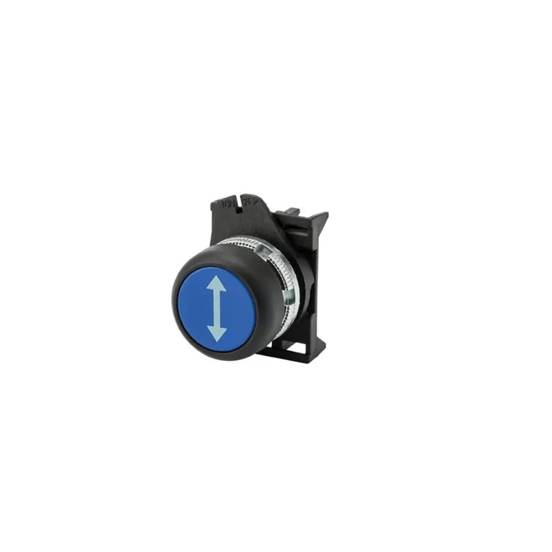 Giovenzana PPRN4BL/COM Push Button Black Flush 22mm blue line RUN symbol