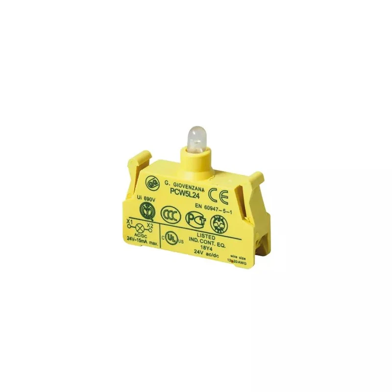 Giovenzana PCW5L12 LED Lampholder Contact Block White 12V Spring-Cage