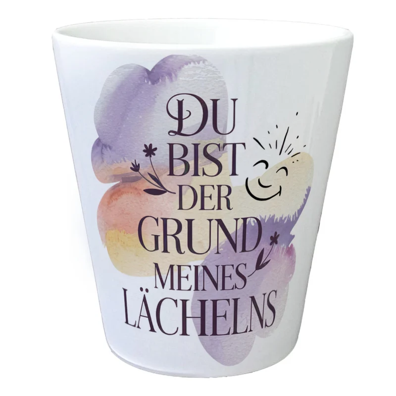 Grund meines Lächelns Blumentopf Blumen Aquarell