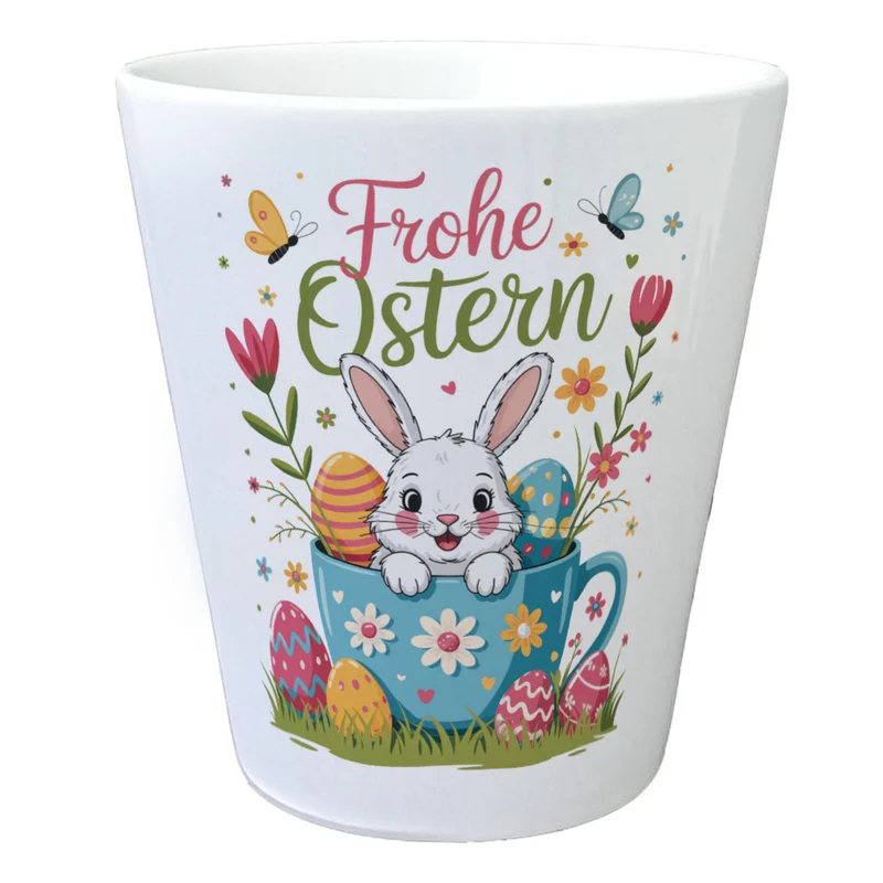 Frohe Ostern Blumentopf mit Hase