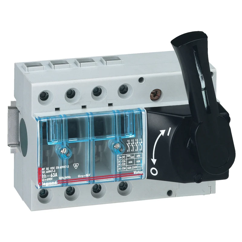 Legrand 022512 Vistop Isolating Switch 63A 3P Black Handle