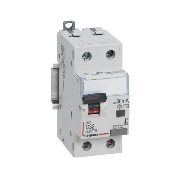 Legrand 411005 RCBO DX³ 6000 10kA 1P+N 230V~ 32A 30mA Type AC N right