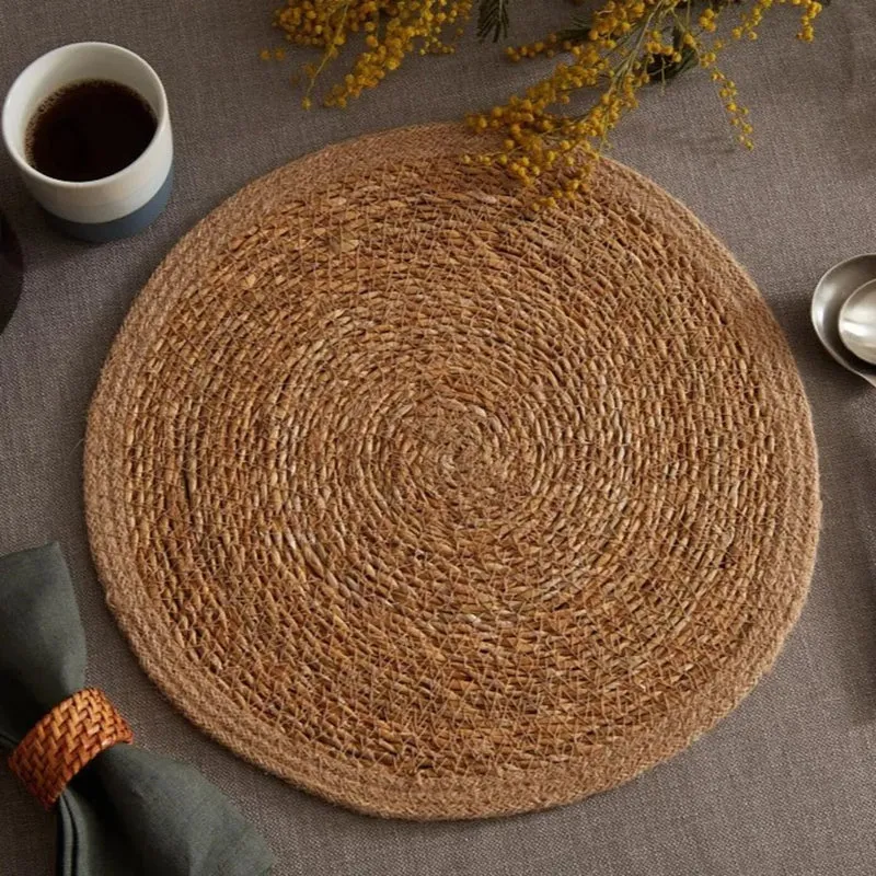 Karaca Boho Tischset aus Seegras und Jute, 37 cm