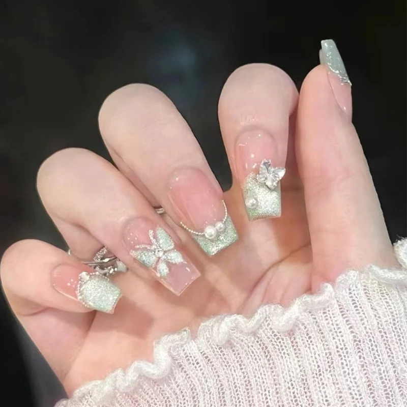 Dekorative Glitzernde Press-On Nail Tips Karnz