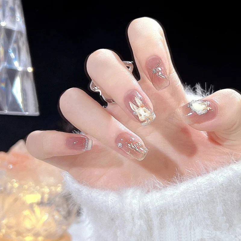 Dekorativer 3D Press-On Nagelset Karnz